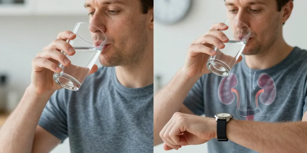combien de temps pour eliminer un verre d'eau